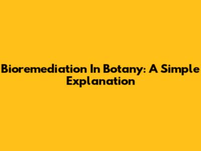 Bioremediation In Botany: A Simple Explanation