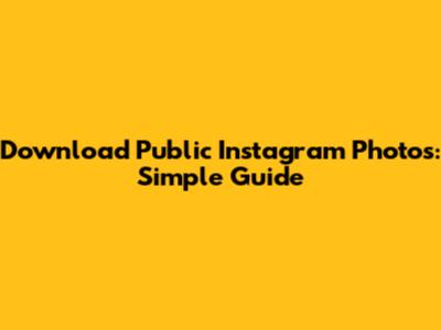 Download Public Instagram Photos: Simple Guide