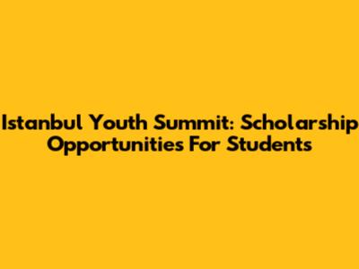 Istanbul Youth Summit: Scholarship Opportunities For Students