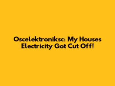 Oscelektroniksc: My House's Electricity Got Cut Off!